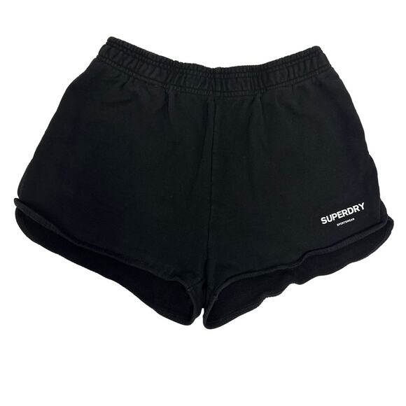 Superdry Women’s Black Sportswear Shorts - Size Large, Excellent Used Condition - Picture 1 of 11